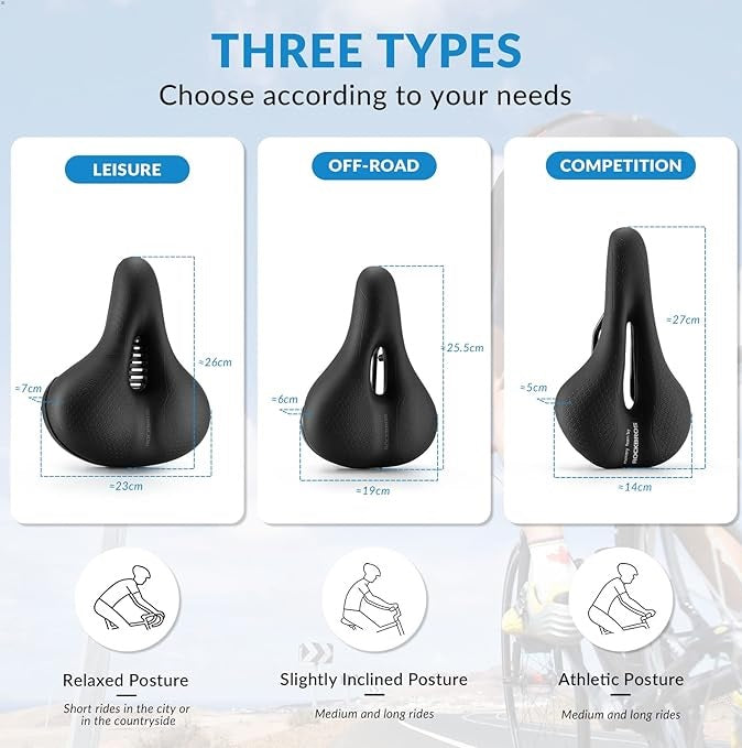 ROCKBROS Fietszadel Fietsstoeltje Memory Foam Comfortabel Ergonomisch
