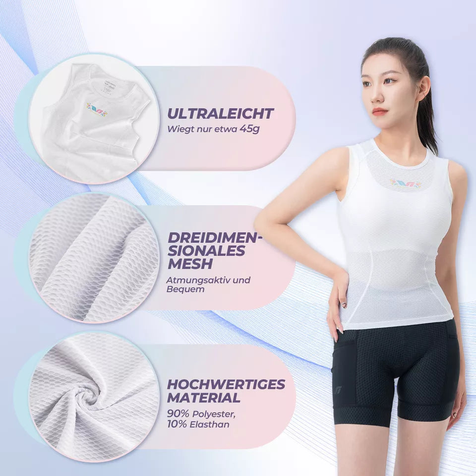 ROCKBROS TVI wielertrui mouwloos ondershirt voor dames, functioneel fietsshirtvest