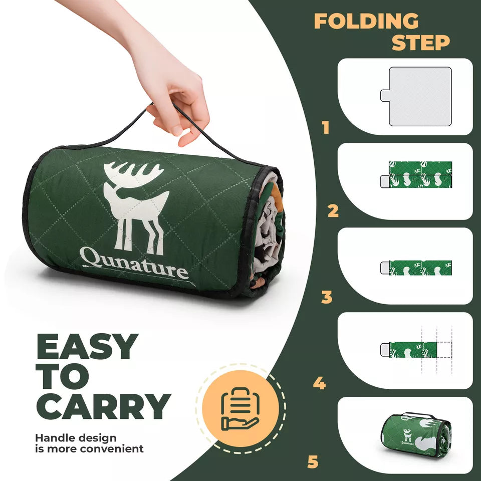 Qunature Picknickdeken 200x200cm Campingdeken Picknickmat Buiten Waterdicht