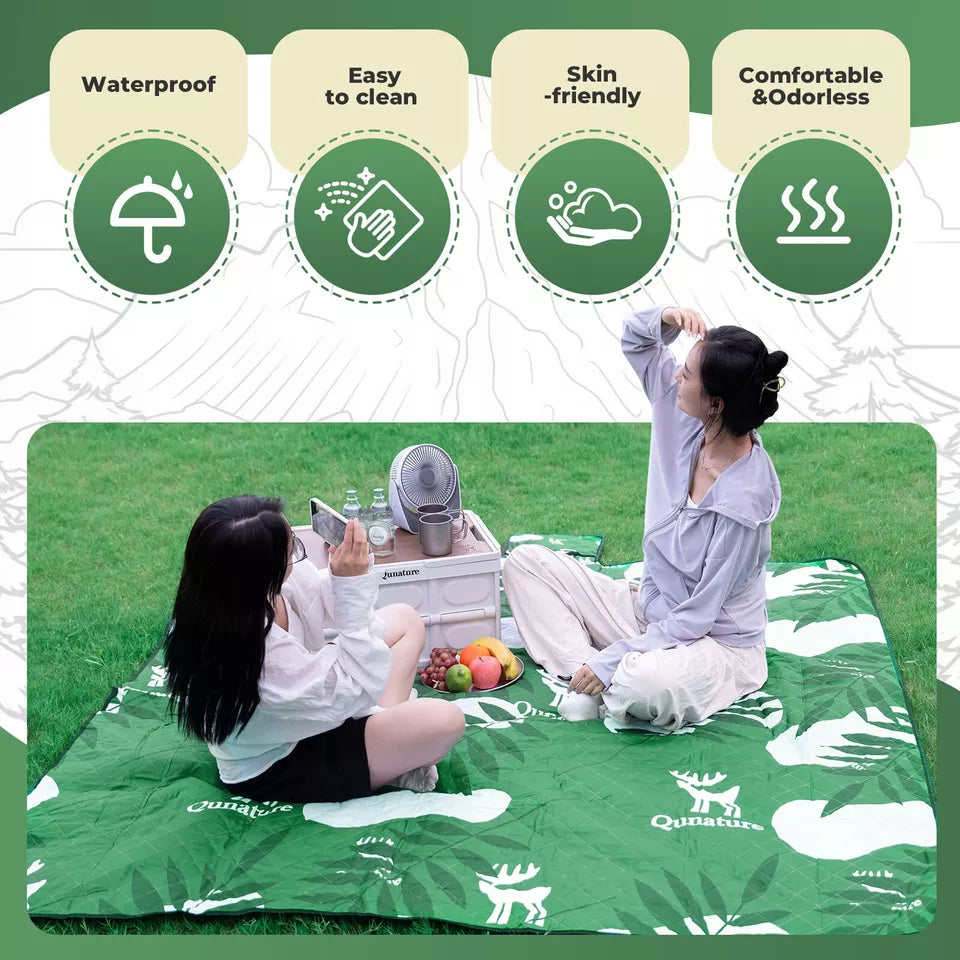Qunature Picknickdeken 200x200cm Campingdeken Picknickmat Buiten Waterdicht