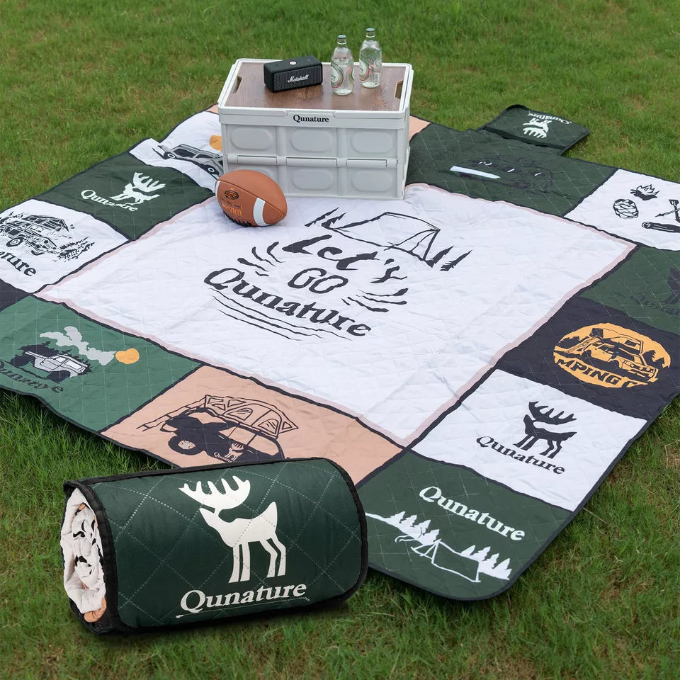 Qunature Picknickdeken 200x200cm Campingdeken Picknickmat Buiten Waterdicht