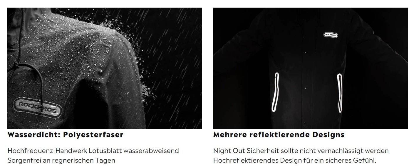ROCKBROS Regenjas Regenjas Waterdicht Winddicht Vrouwen Mannen