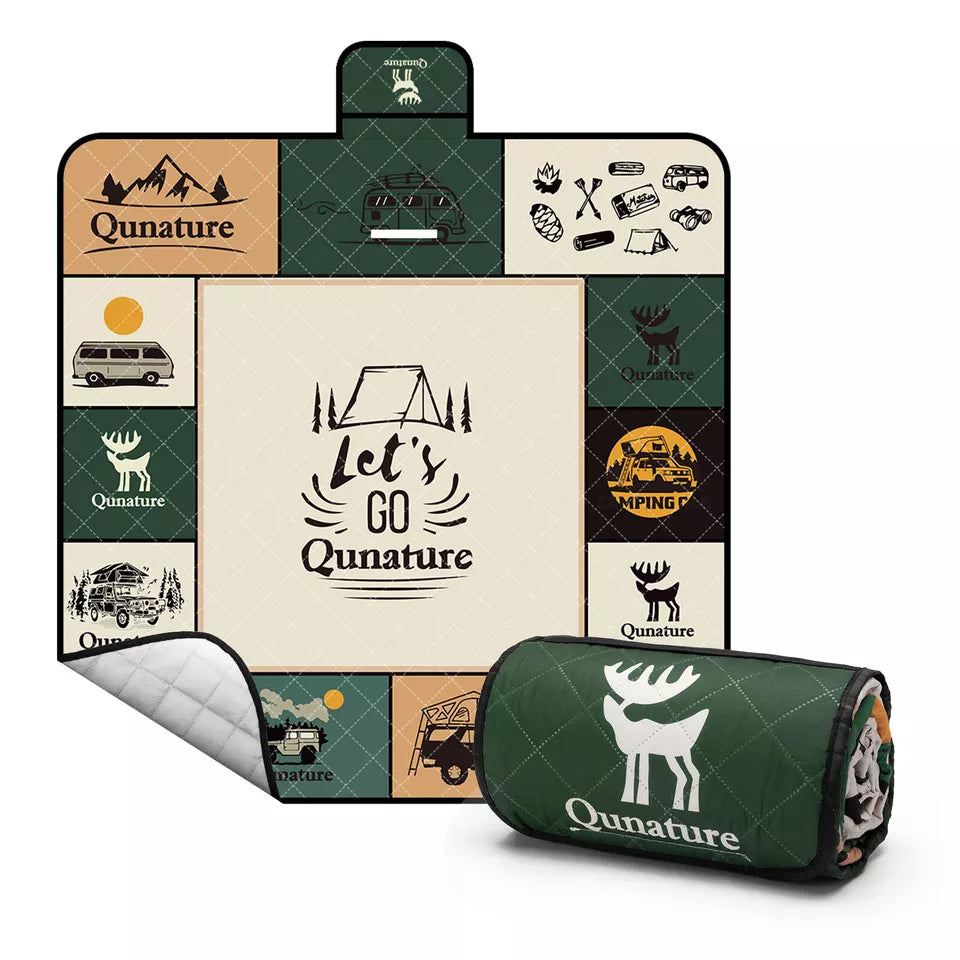 Qunature Picknickdeken 200x200cm Campingdeken Picknickmat Buiten Waterdicht