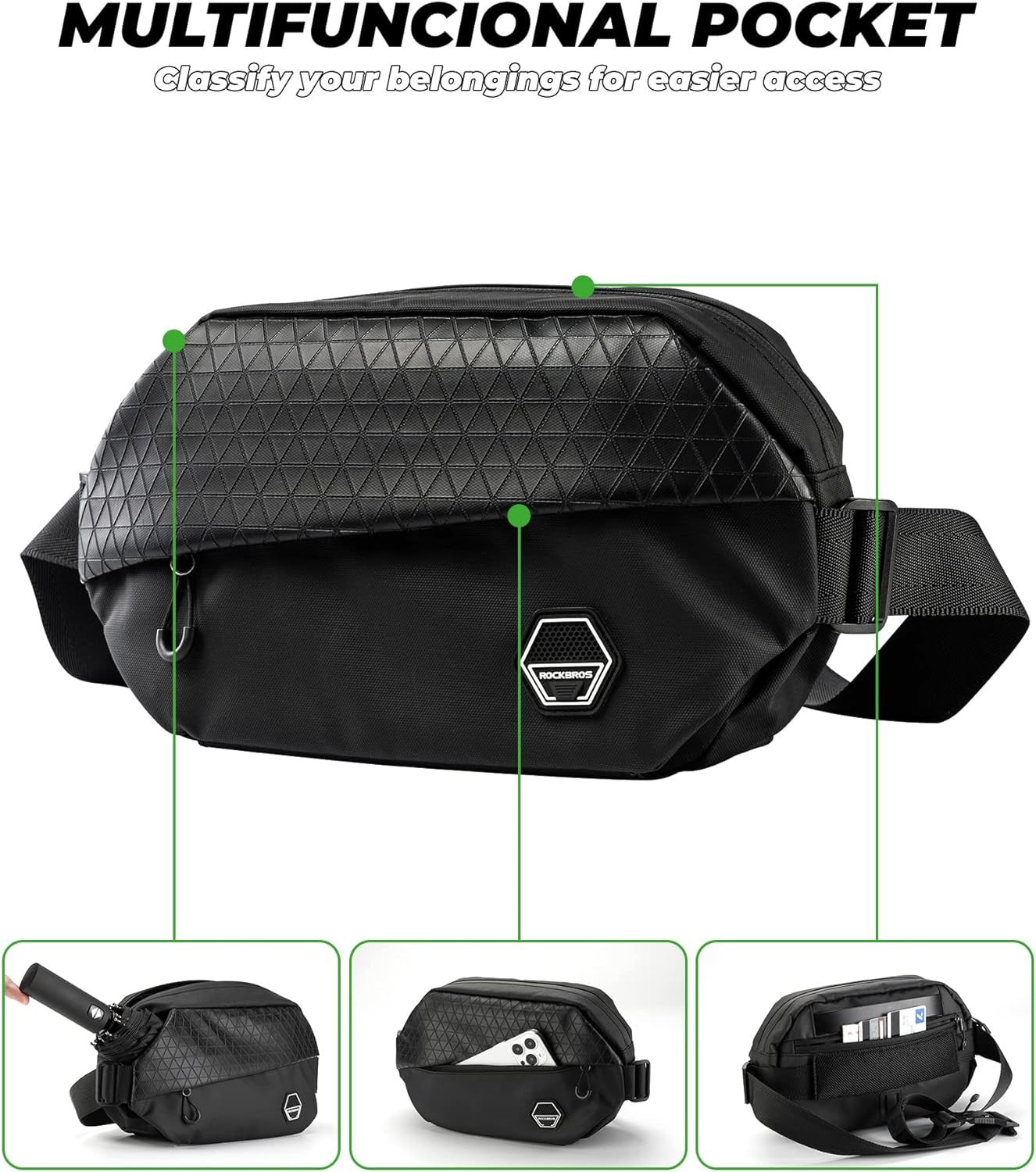 ROCKBROS schoudertas fietsheuptas multifunctionele handtas motorfiets