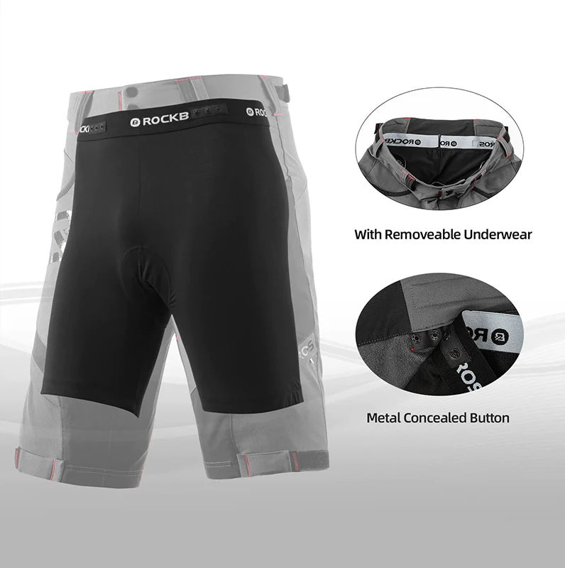 ROCKBROS Elite Shorts met binnenbroek & pad Heren Zwart