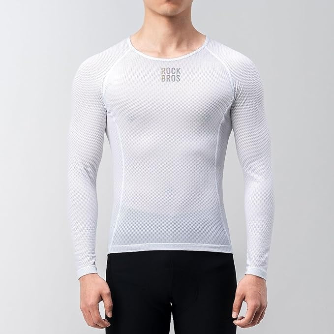 ROCKBROS shirt met lange mouwen heren wielertrui, sneldrogend functioneel shirt, fietskleding, fitnessshirt voor fietsen, hardlopen, tennis, wandelen, heren