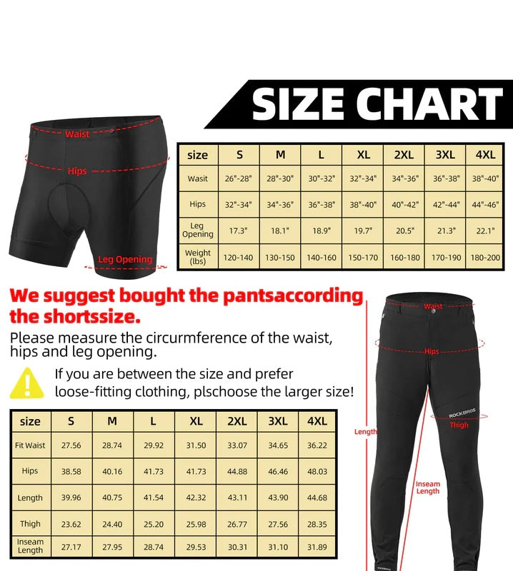 ROCKBROS Heren Gevoerde Road Cycling Shorts MTB Cycling Shorts
