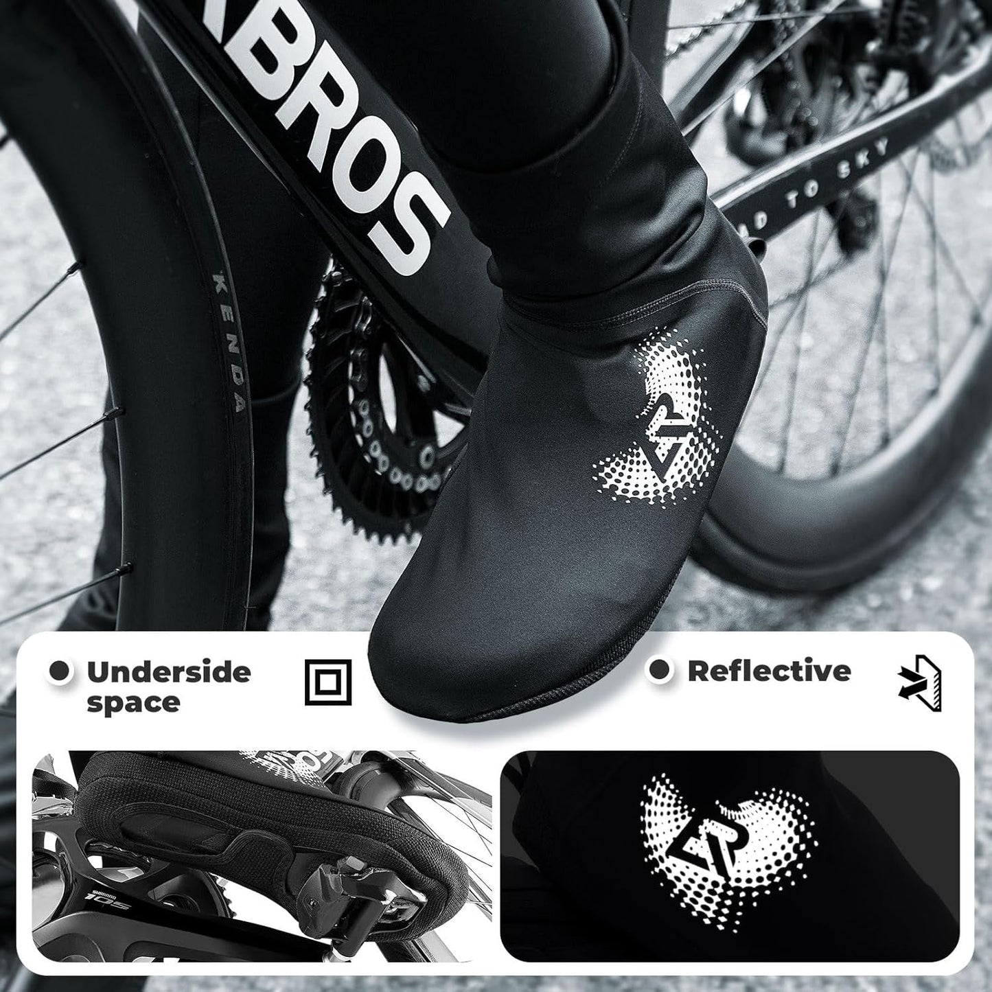 ROCKBROS fietsoverschoenen LF1274 warme overschoenen, waterafstotend, geschikt voor -5 tot 10 graden voor racefiets MTB