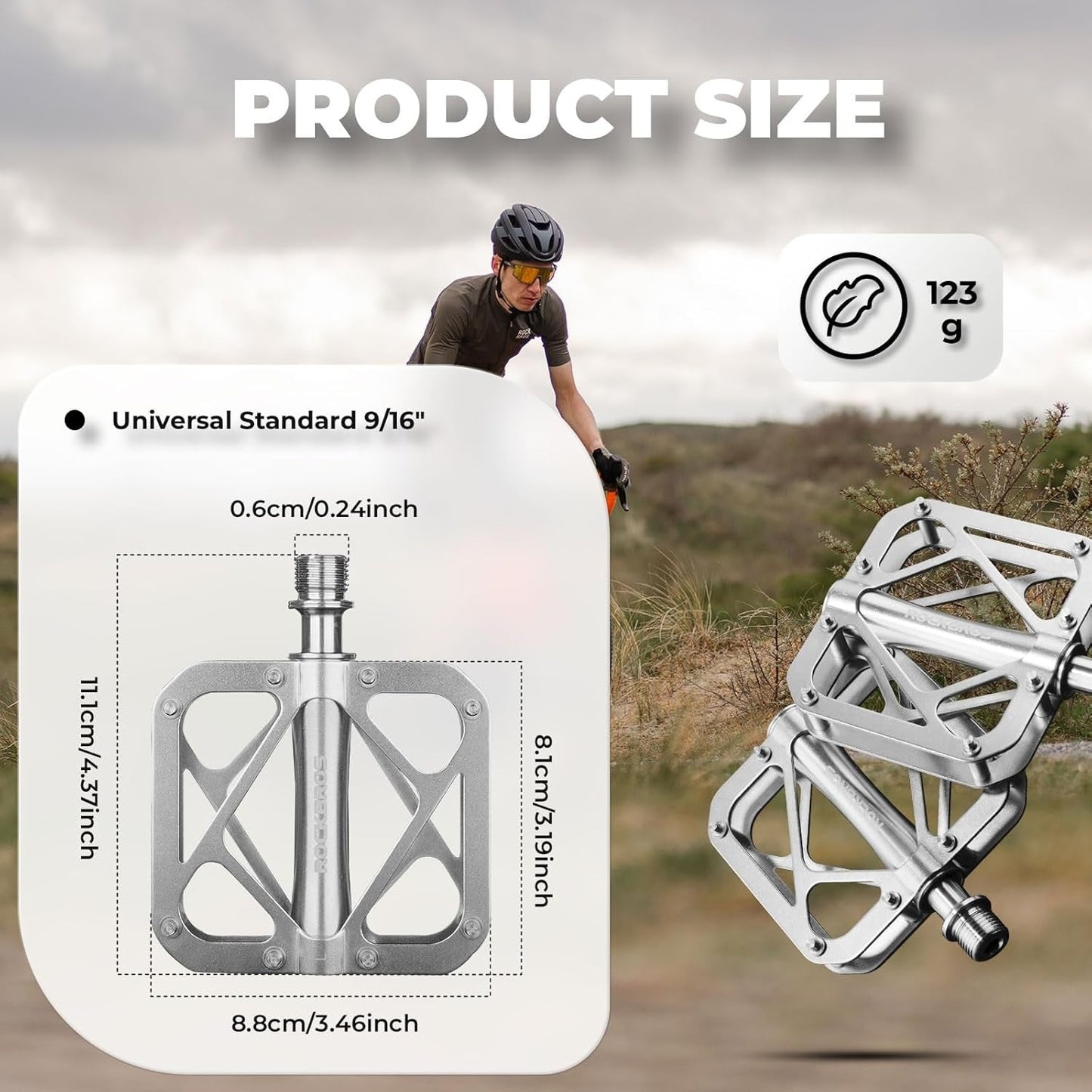 ROCKBROS fietspedalen mountainbike gemaakt van titaniumlegering 3 lagers MTB-pedalenplatform voor MTB 250g licht