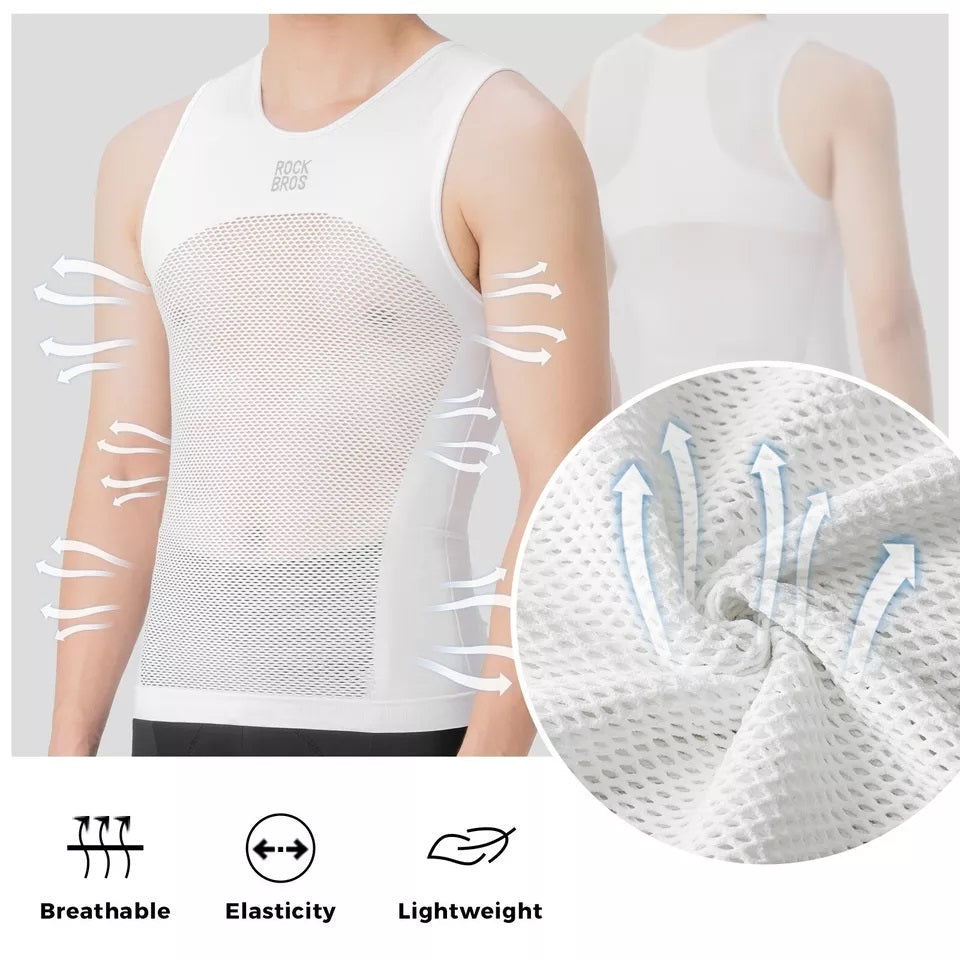 ROCKBROS zomersporttanktop voor heren, mouwloze tanktops met wieleronderhemd