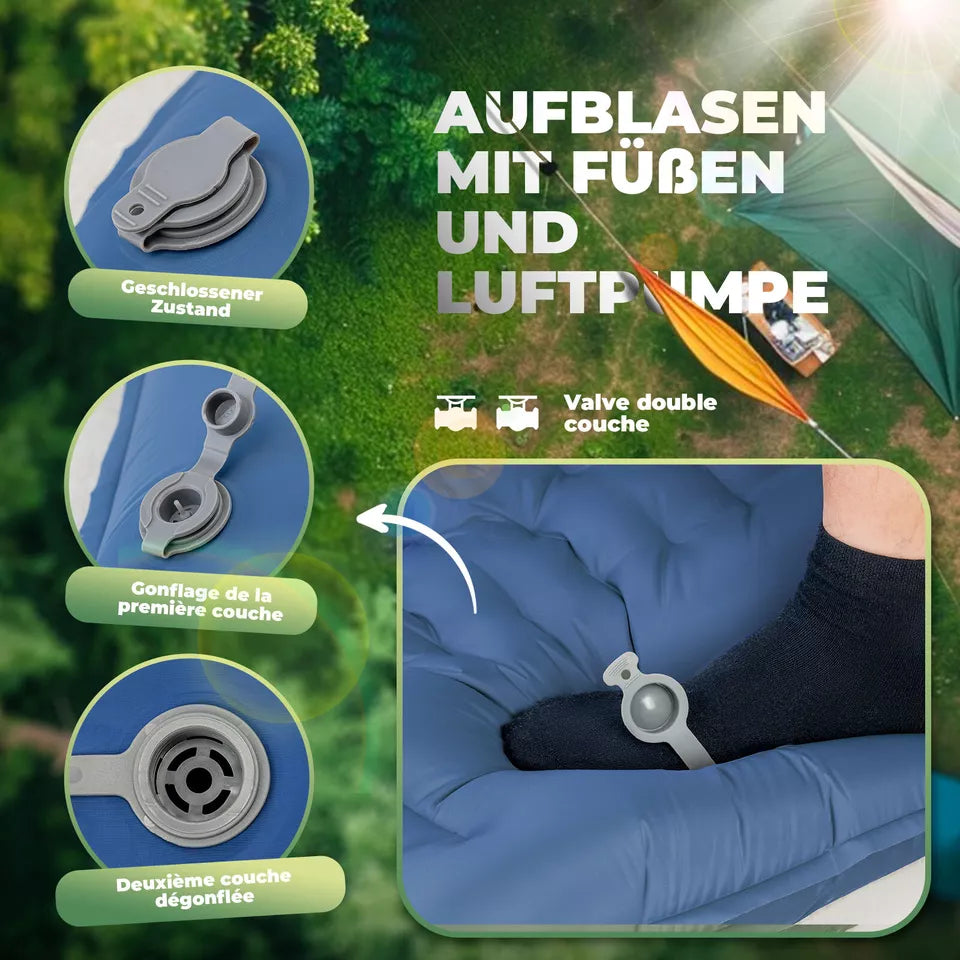 QUNATURE opblaasbare slaapmat 197*71 cm luchtbed 2 kleuren