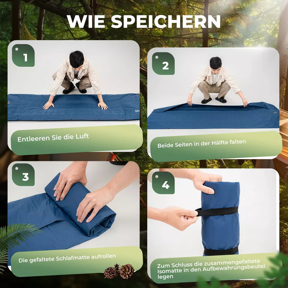 QUNATURE opblaasbare slaapmat 197*71 cm luchtbed 2 kleuren