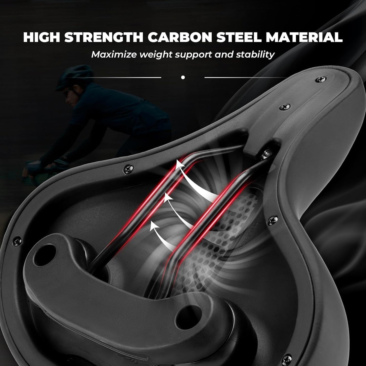 ROCKBROS fietszadel comfortabel fietszadel ergonomisch breed voor BMX MTB racefiets comfortabel