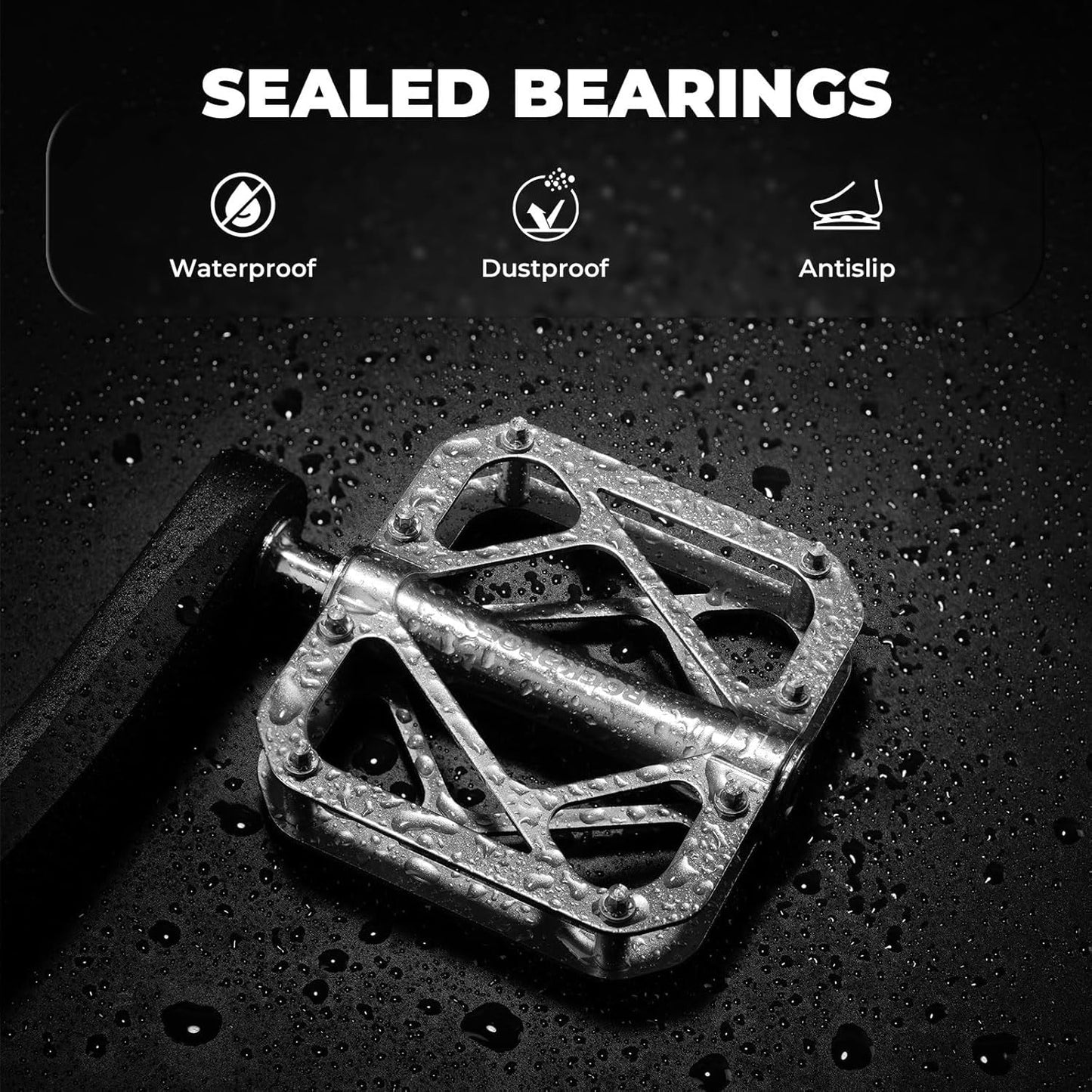ROCKBROS fietspedalen mountainbike gemaakt van titaniumlegering 3 lagers MTB-pedalenplatform voor MTB 250g licht
