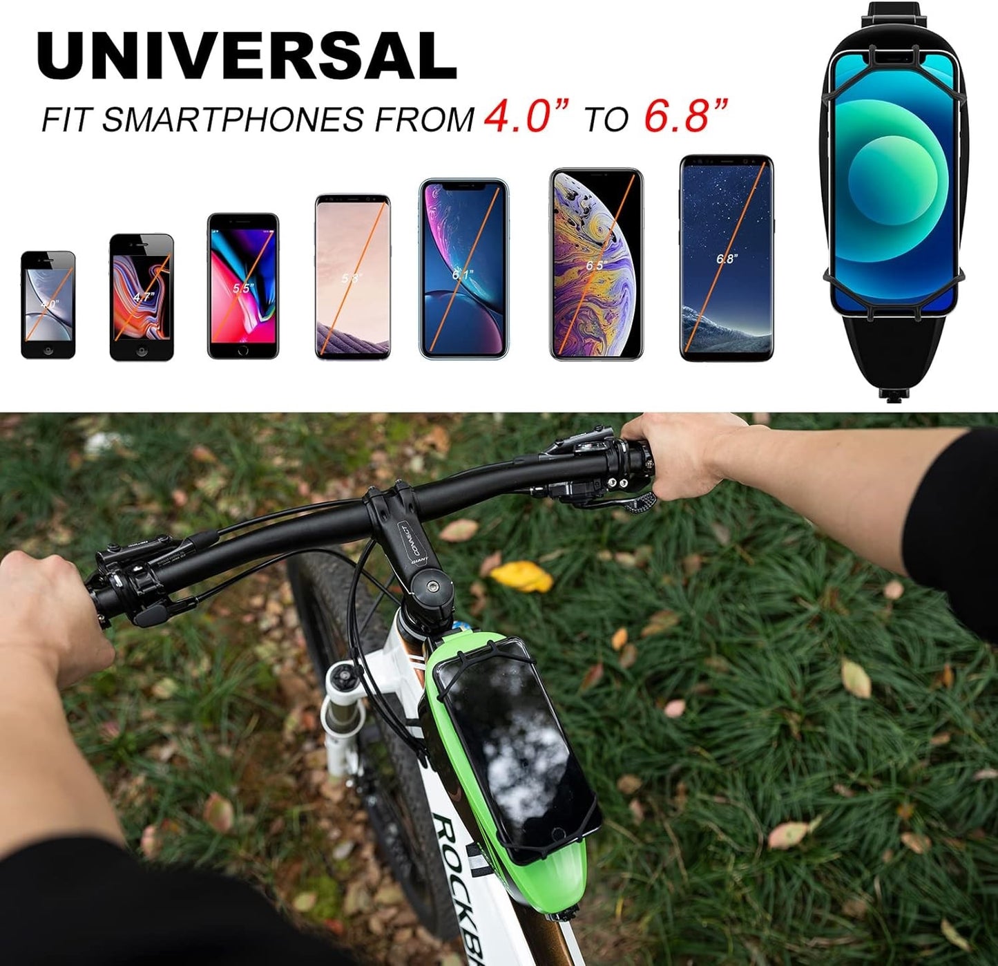 ROCKBROS fietstas frametas met gsm-houder voor 4-6,5 inch gsm