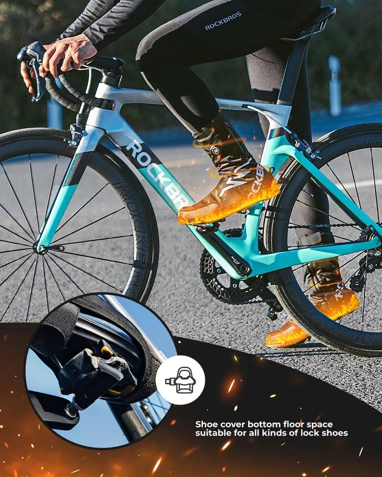 ROCKBROS Verwarmde overschoenen Winter Warm met 5000mAh batterij Winter overschoenen Thermische overschoenen Waterbestendig Winddicht Fietsoverjas voor dames/heren
