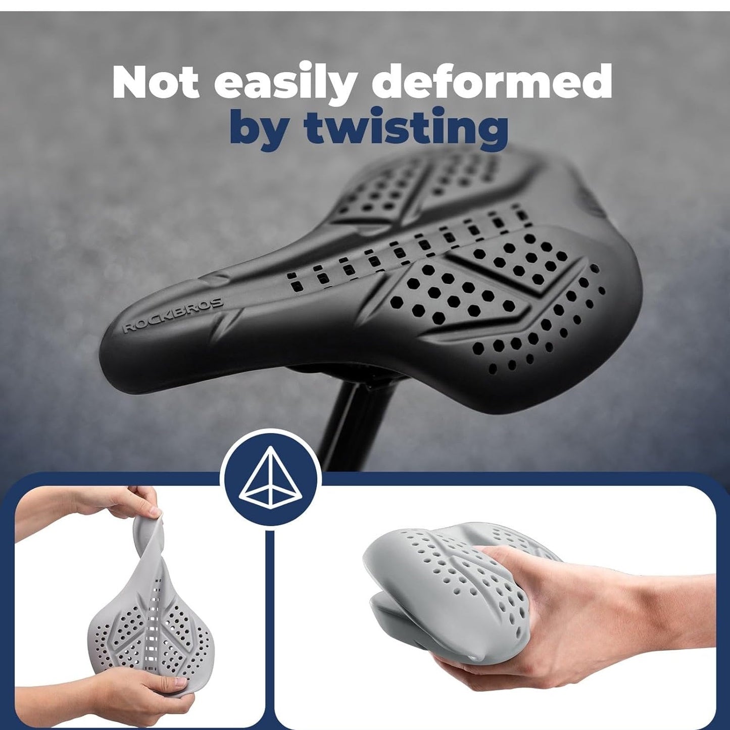 ROCKBROS fietszadelhoes gel fietszadelhoes ademend gewatteerde zadelhoes voor mannen en vrouwen zwart/grijs (25,5 x 18 cm)