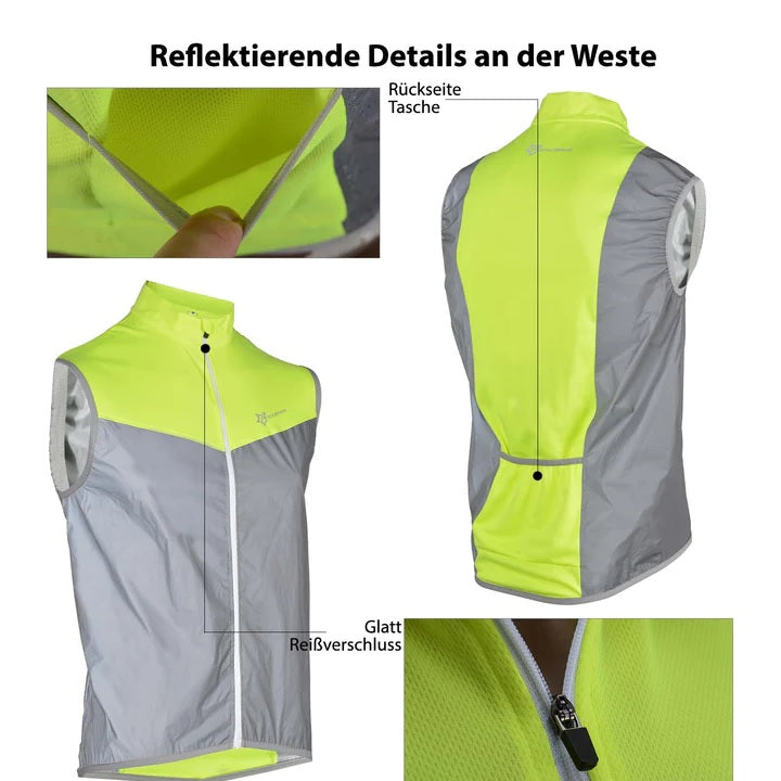 ROCKBROS Cycling Vest Reflecterend Running Vest Winddicht Ademend