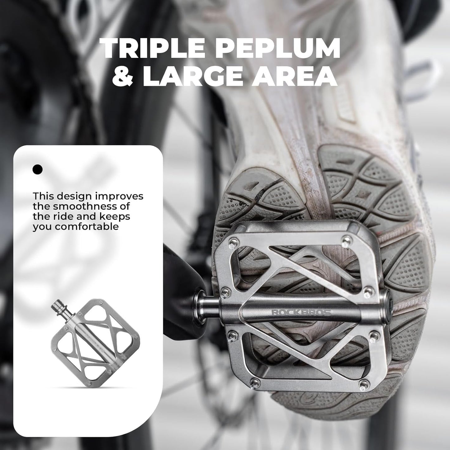 ROCKBROS fietspedalen mountainbike gemaakt van titaniumlegering 3 lagers MTB-pedalenplatform voor MTB 250g licht