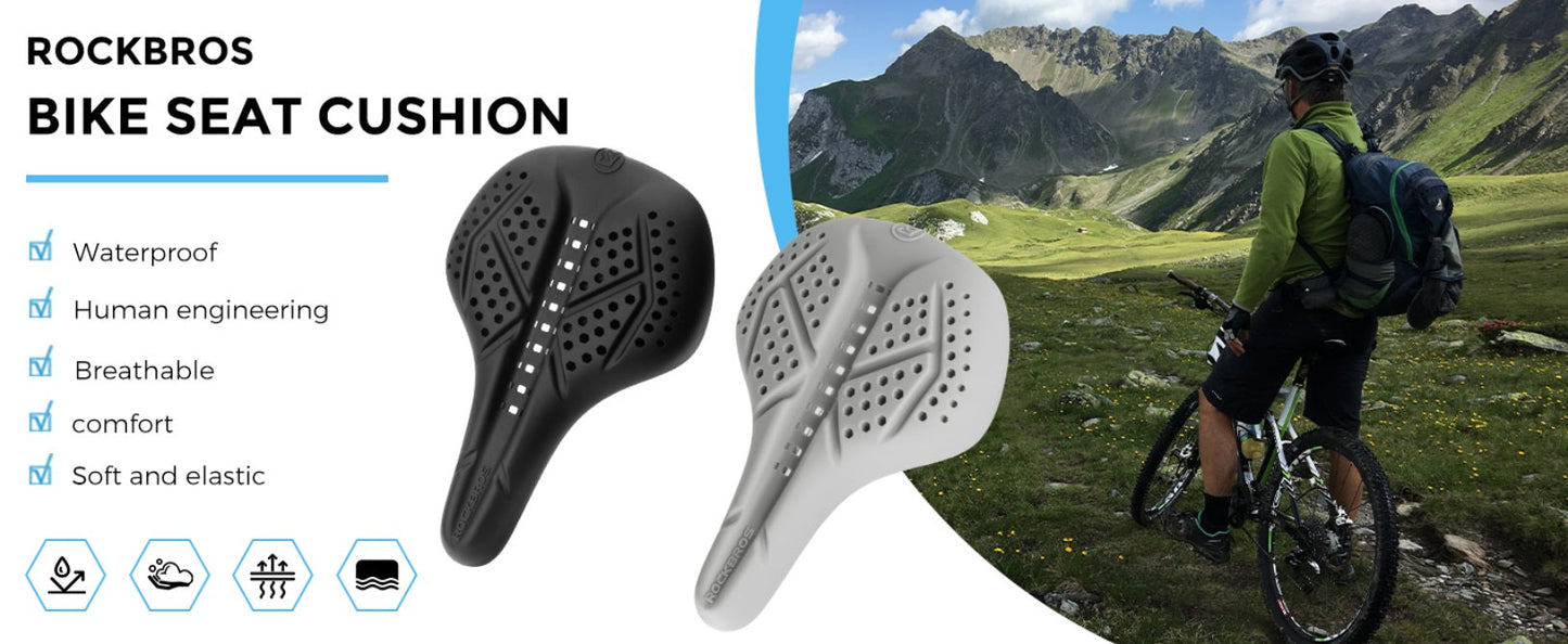 ROCKBROS fietszadelhoes gel fietszadelhoes ademend gewatteerde zadelhoes voor mannen en vrouwen zwart/grijs (25,5 x 18 cm)