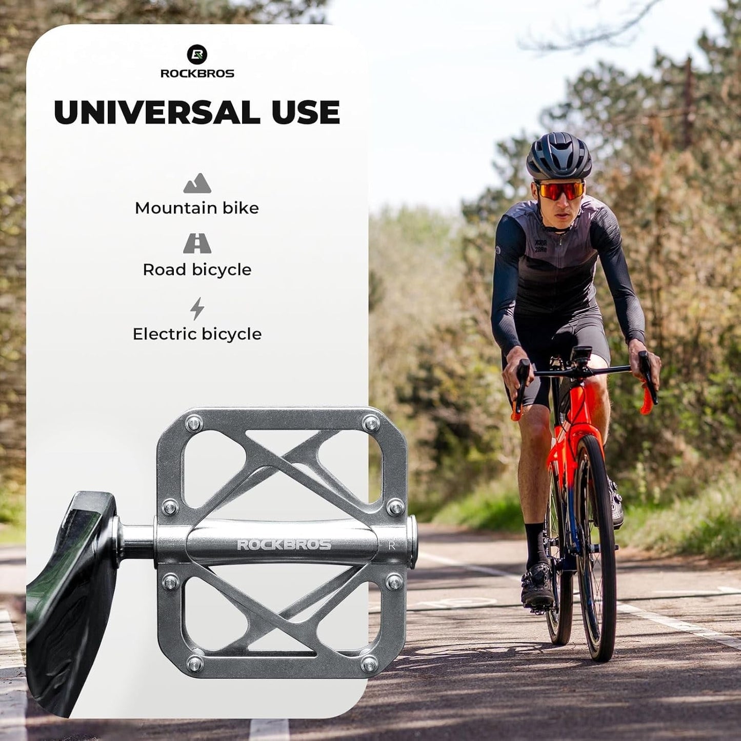 ROCKBROS fietspedalen mountainbike gemaakt van titaniumlegering 3 lagers MTB-pedalenplatform voor MTB 250g licht
