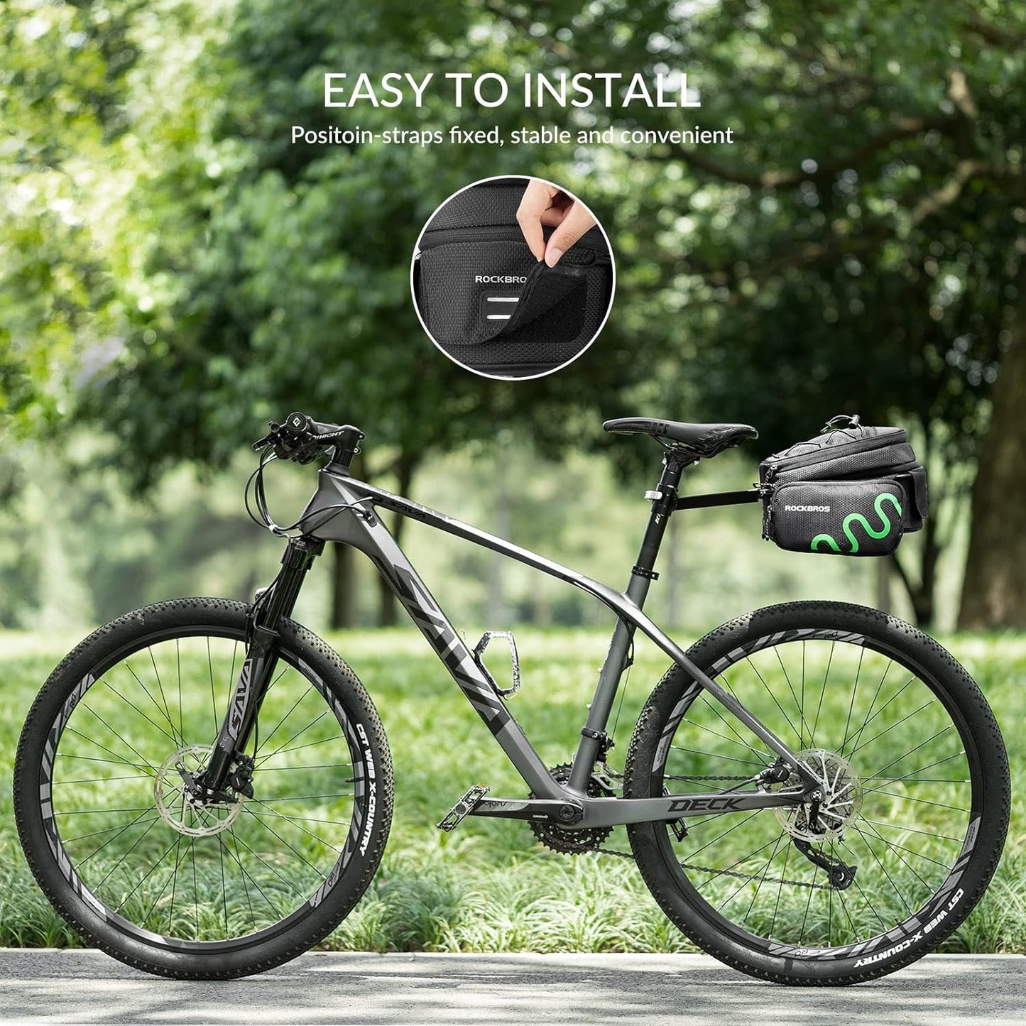 ROCKBROS Fietsdrager Tas Zadeltas Snelkoppeling Uitbreidbaar 6/8L