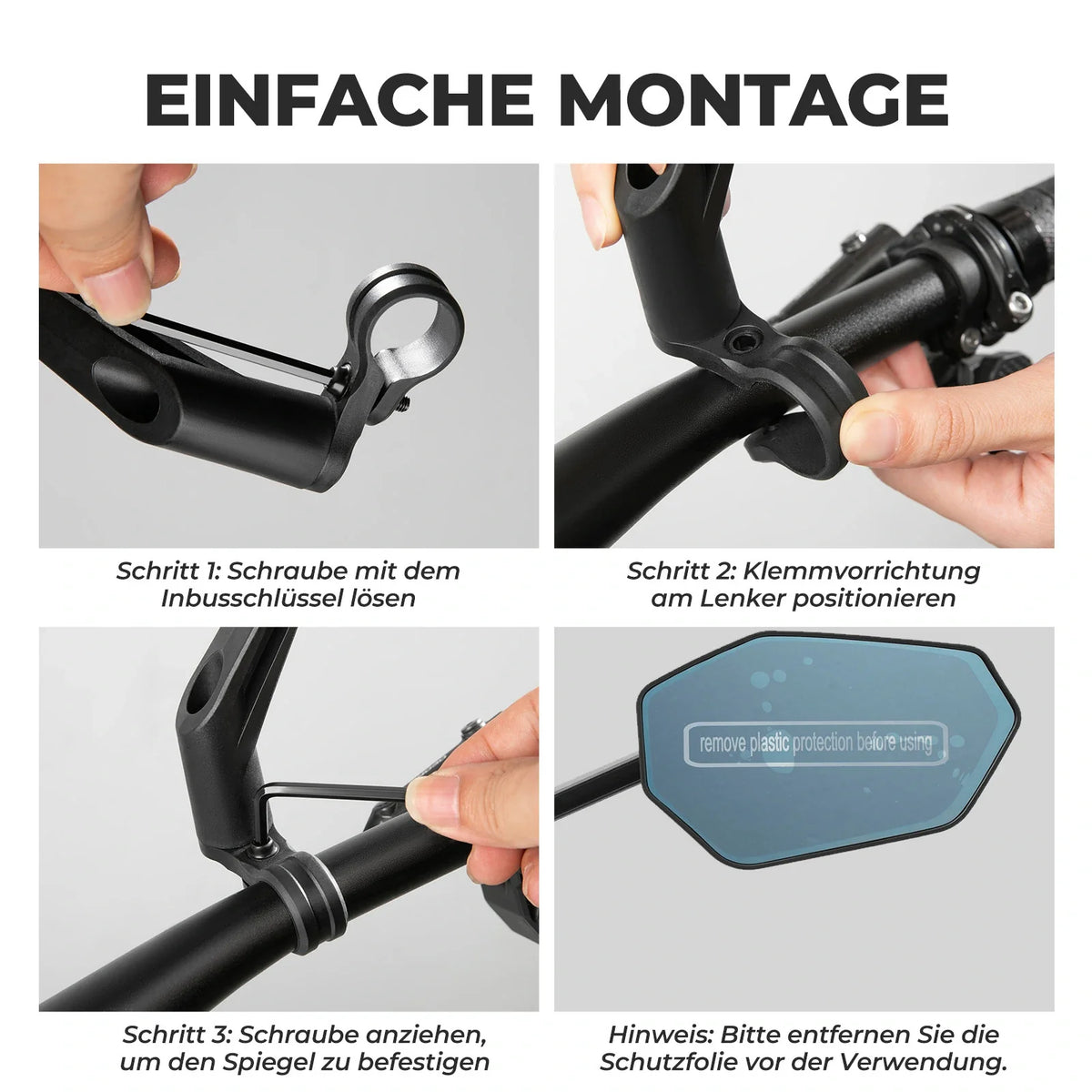 ROCKBROS Fiets achteruitkijkspiegel fietsspiegel voor stuur 20–23 mm