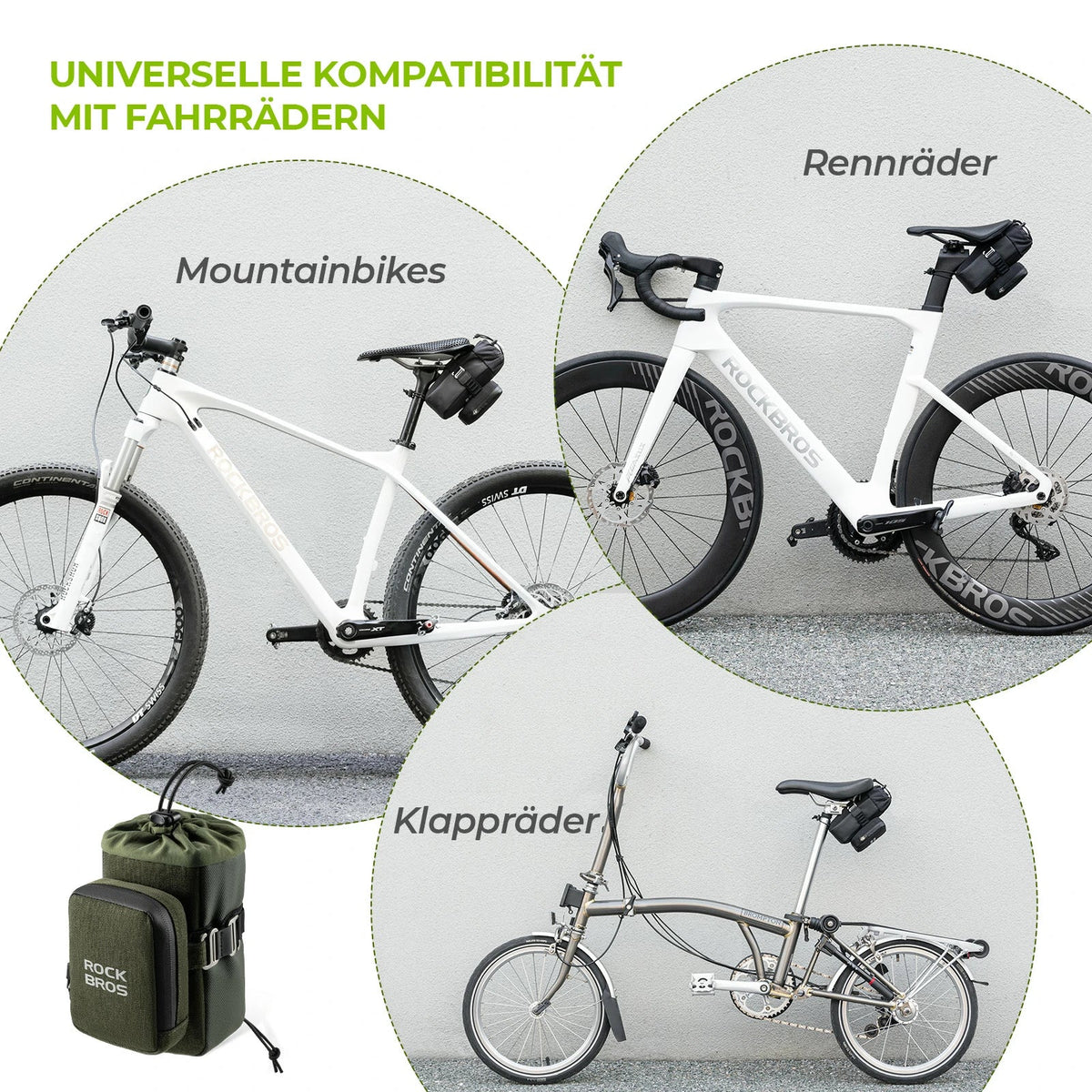 ROCKBROS Fietszadel Tas met Fles houder en 0,3L Mini Draagbare Fietszadeltas