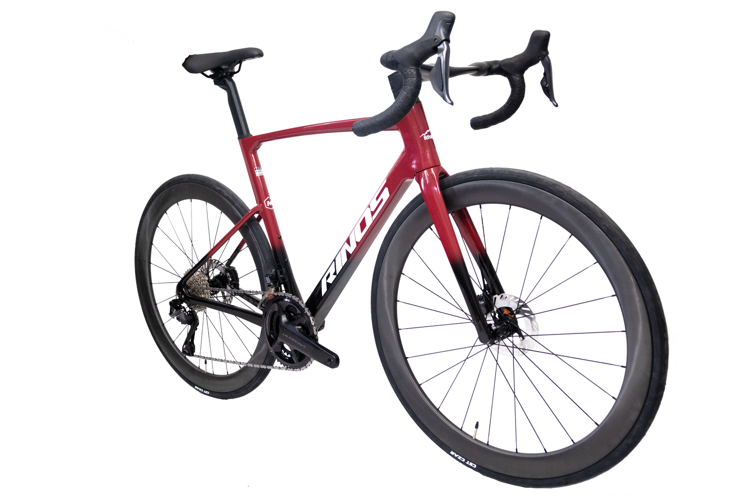RINOS carbon racefiets Odin 7.1 Shimano Ultegra Di2 rood XS met carbon wielen, 24 versnellingen