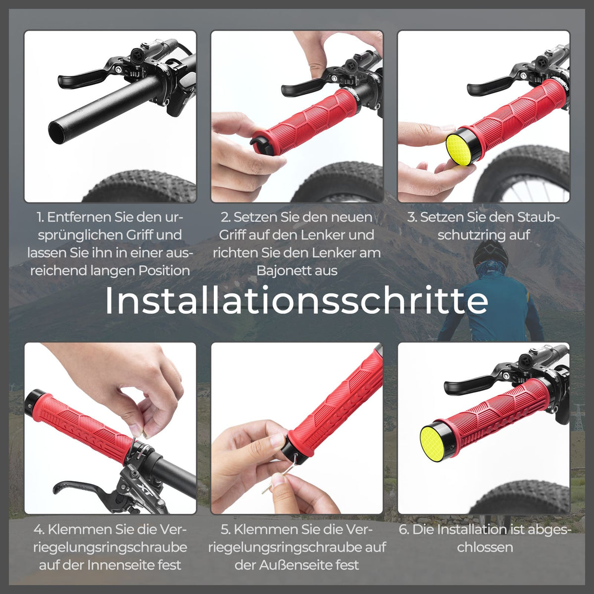ROCKBROS Fiets Stuurgriffen Dubbele Sluiting voor 22,2mm Sturen