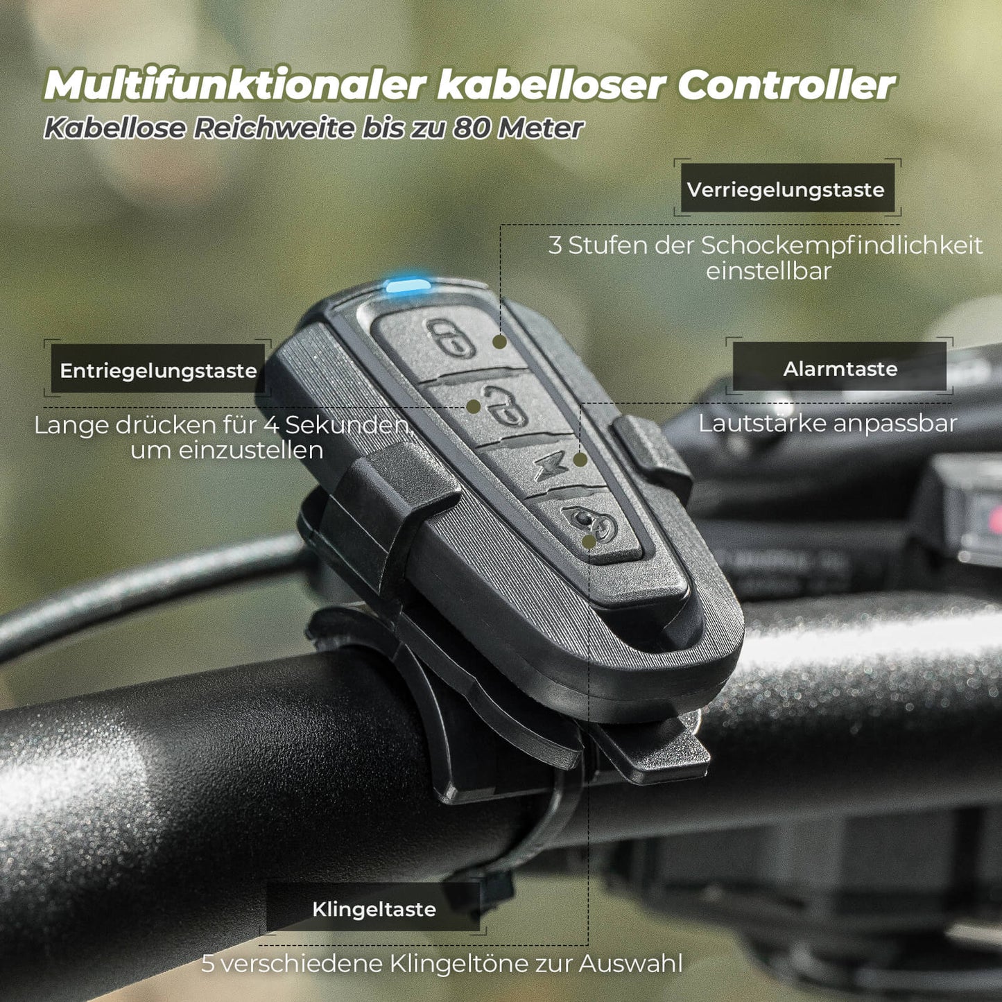 Draadloze elektrische fietsbel met waarschuwingssirene, IPX5, ROCKBROS