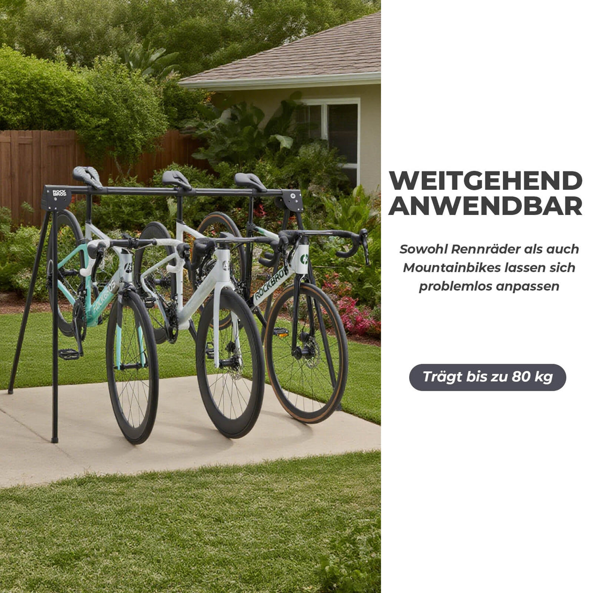 ROCKBROS Fietsenstandaard Ophangbeugel Opvouwbaar Roestvrij Draagkracht tot 80/120 kg