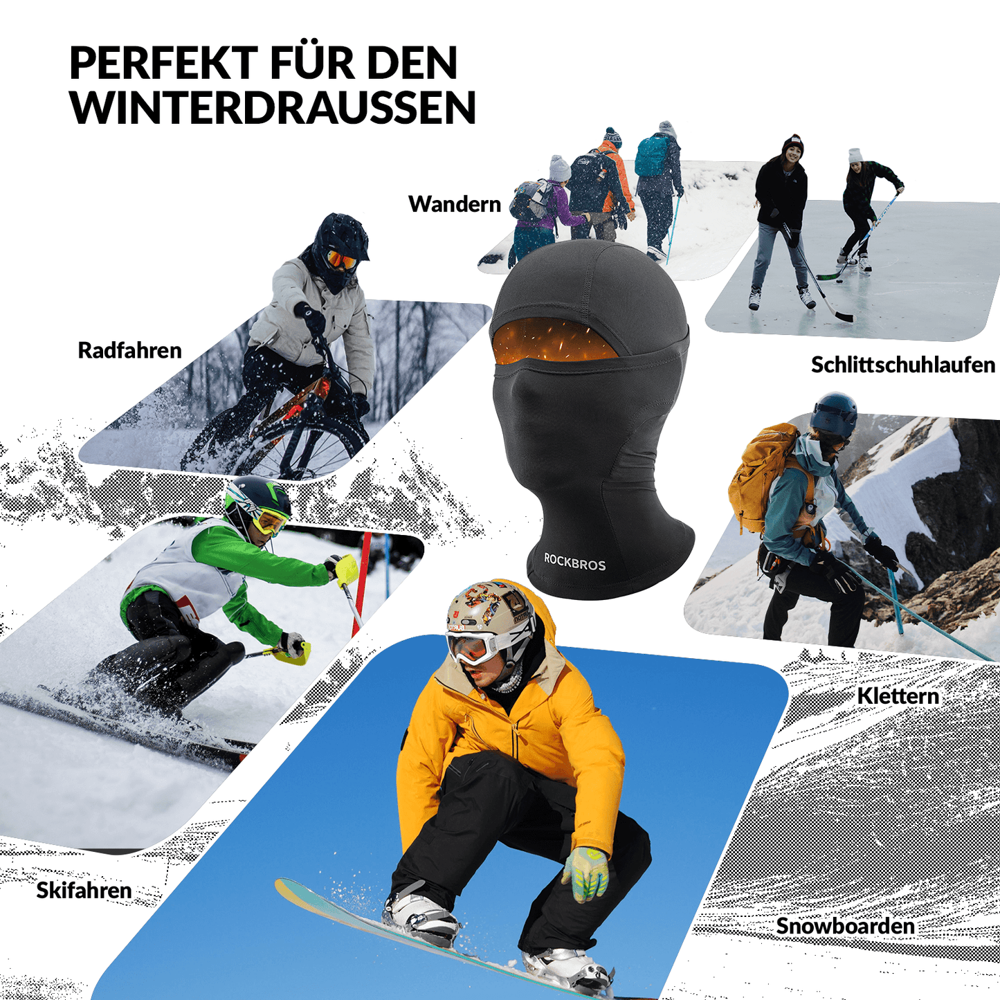 Winterse bivakmuts/gezichtsmasker voor kinderen (meisjes/jongens) ROCKBROS