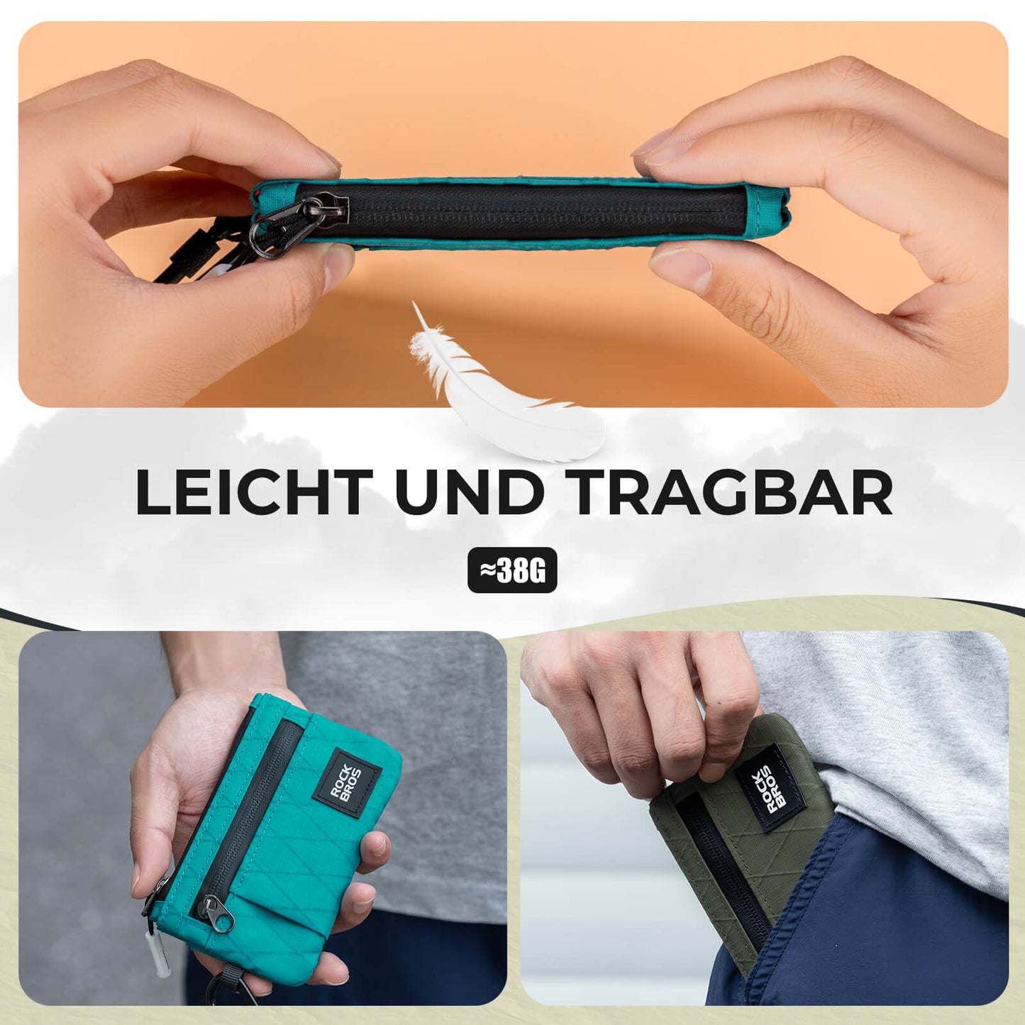 Portemonnee, tasje, telefoonhoesje, draagbaar met hangslot, ROCKBROS