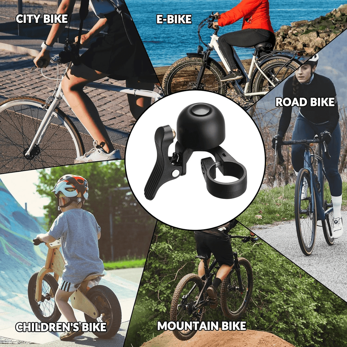 ROCKBROS Racefiets Fietsbel 100dB voor gebogen sturen 22,2mm