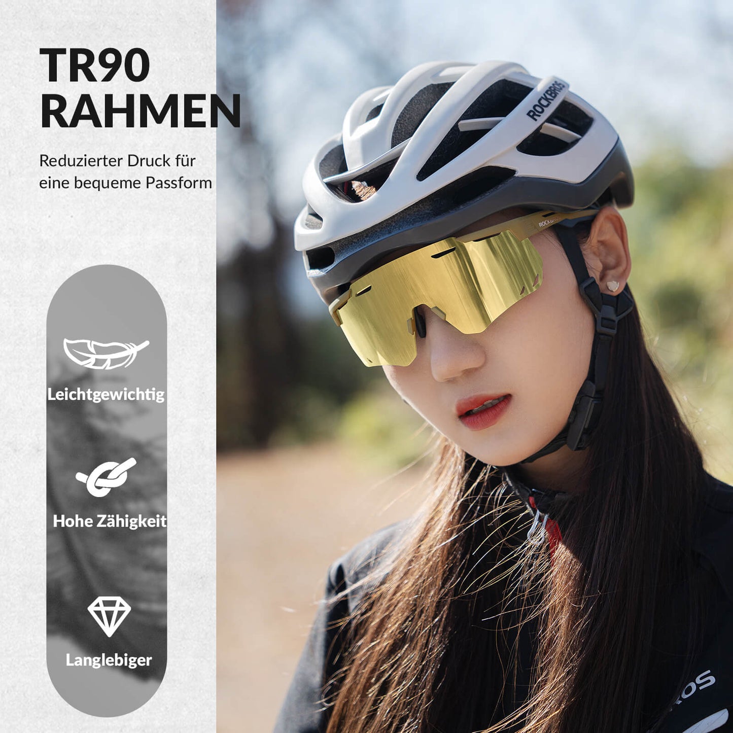 Ultralichte fietsbril, meekleurende zonnebril met UV400-bescherming, ROCKBROS