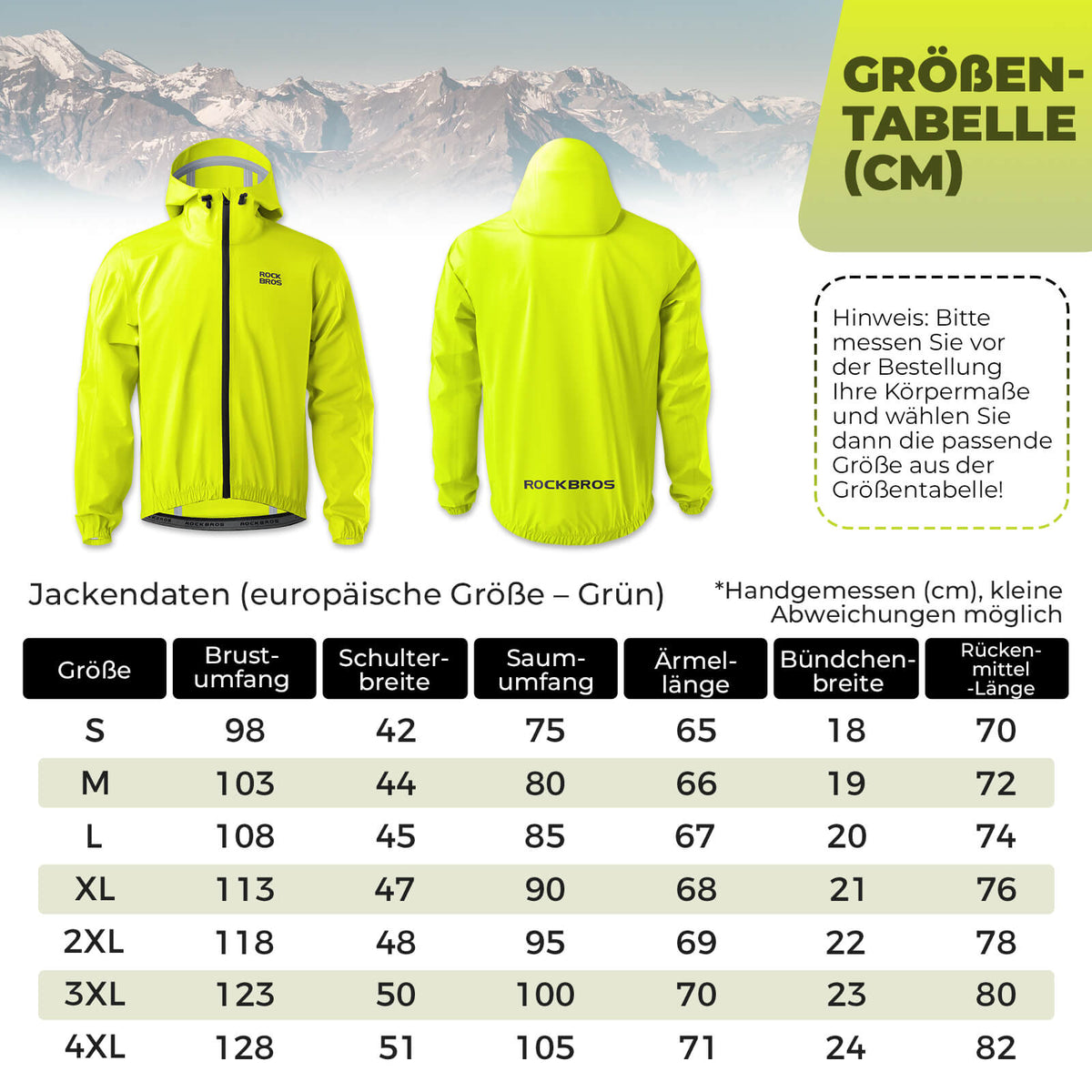 ROCKBROS Neon Geel Jas Regenjas Licht Waterdicht 0-15° Heren/Dames
