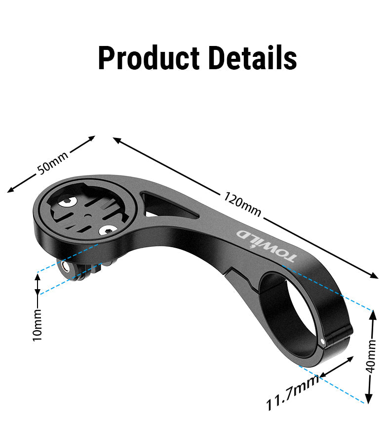 TOWILD AS90 Fietsstuur Zaklamp Mount Uitbreiding Beugel voor Fietscomputer Licht en GoPro GARMIN XOSS iGPSport