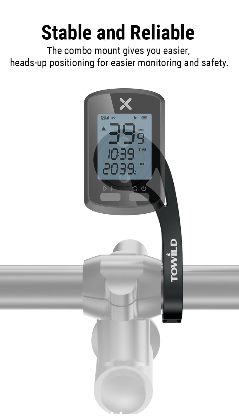 TOWILD AS90 Fietsstuur Zaklamp Mount Uitbreiding Beugel voor Fietscomputer Licht en GoPro GARMIN XOSS iGPSport