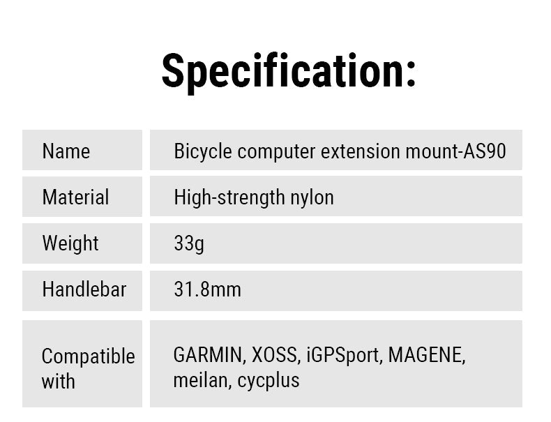 TOWILD AS90 Fietsstuur Zaklamp Mount Uitbreiding Beugel voor Fietscomputer Licht en GoPro GARMIN XOSS iGPSport