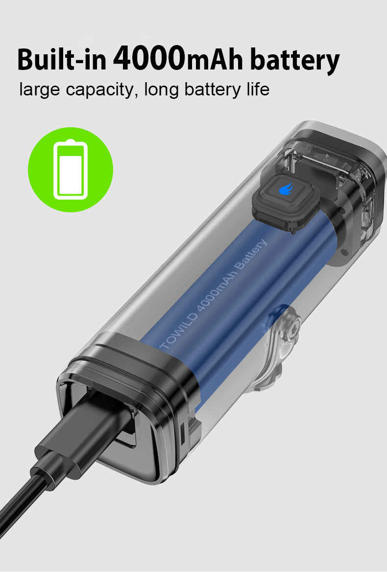 TOWILD CL1000 Fietslicht voor nachtrijden Compatibel met Garmin/GoPro Mount 1000 Lumen Heldere fietskoplamp 4000mAh Batterij Waterdicht Fietslicht voor pendelaars