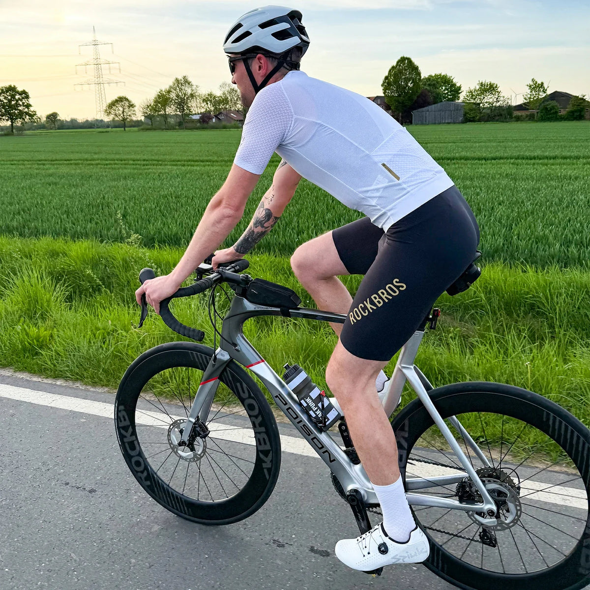 ROCKBROS Bibshort Fietshoes met Zitkussen Heren, Naadloos Ademend