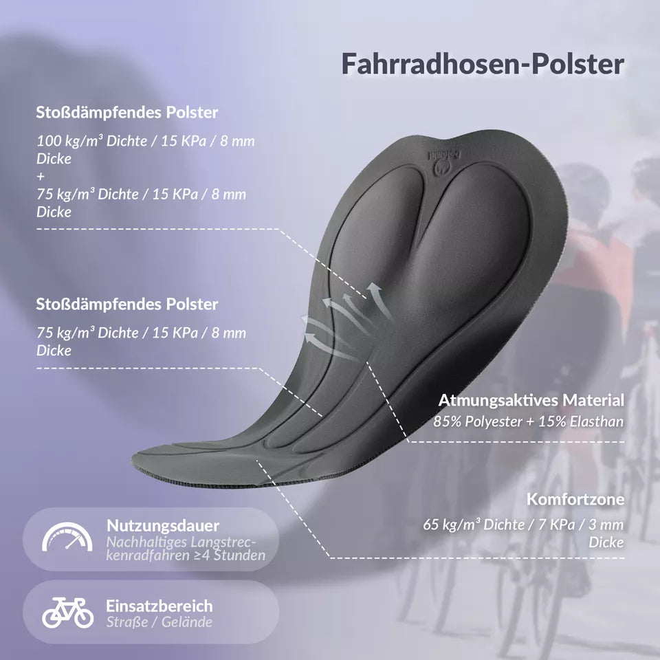 ROCKBROS TVI fietsbroek dames fietsbroek 4D gewatteerde fietsbroek korte legging
