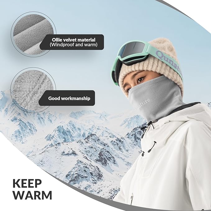 Qunature Bivakmuts Winterwarme bivakmuts Thermische winddichte bivakmuts Skimasker voor buitenactiviteiten zoals fietsen, motorrijden, snowboarden, skiën, nekwarmer voor dames/heren, unisex