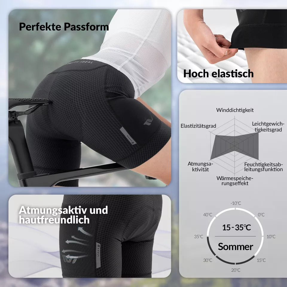 ROCKBROS TVI fietsbroek dames fietsbroek 4D gewatteerde fietsbroek korte legging