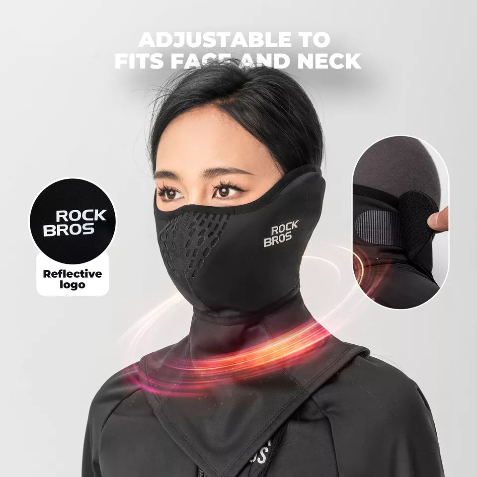 ROCKBROS Winter Half Bivakmuts E-bike/Fiets/Motormasker Fleece Slaap Warm