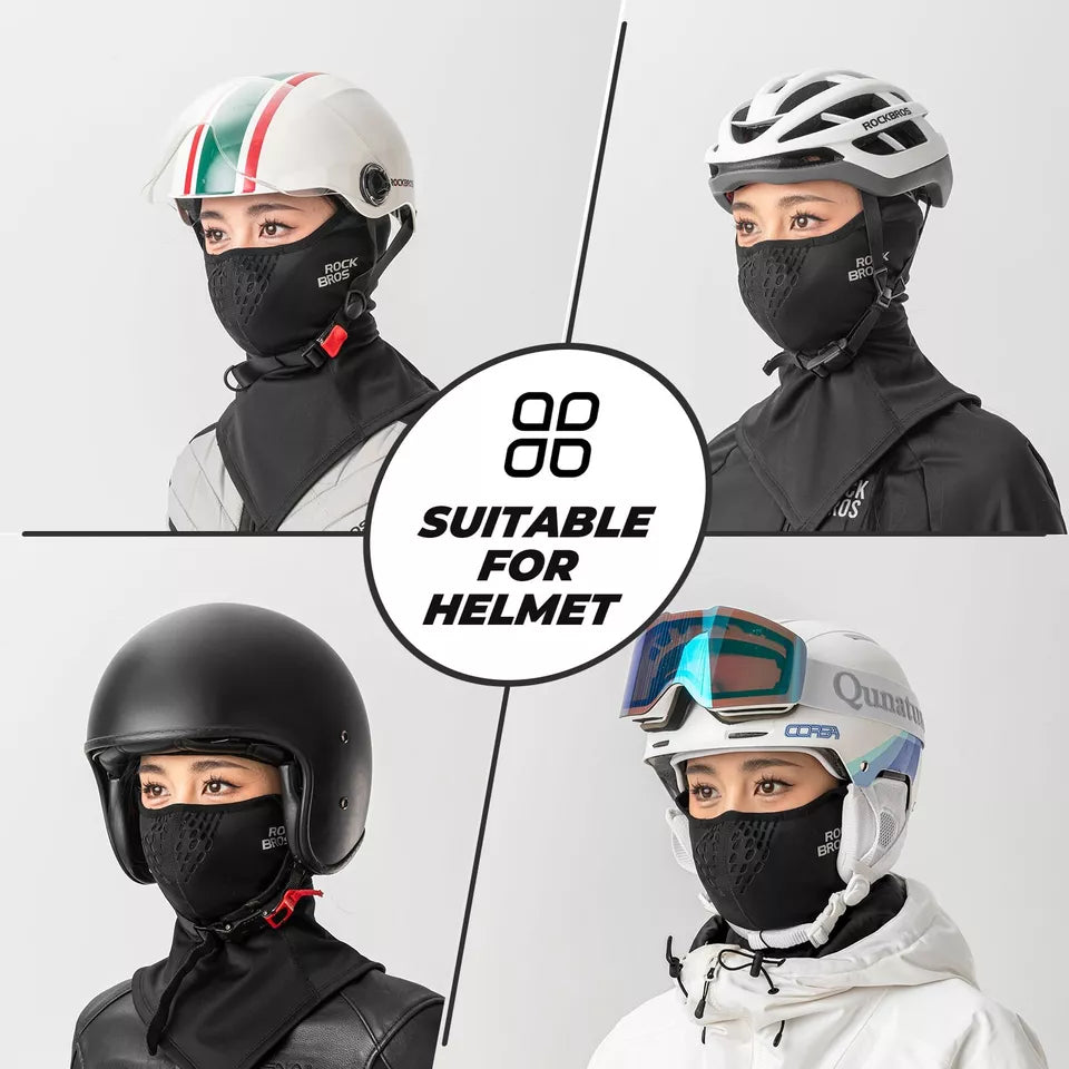 ROCKBROS Winter Half Bivakmuts E-bike/Fiets/Motormasker Fleece Slaap Warm