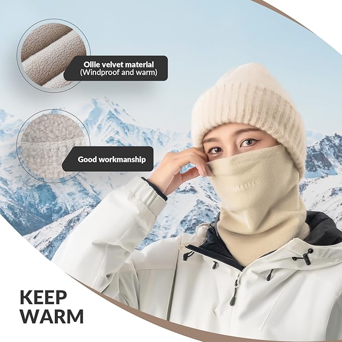 Qunature Bivakmuts Winterwarme bivakmuts Thermische winddichte bivakmuts Skimasker voor buitenactiviteiten zoals fietsen, motorrijden, snowboarden, skiën, nekwarmer voor dames/heren, unisex