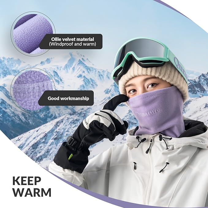 Qunature Winter Nekwarmer Ski Tube Sjaal Fleece Dik Winddicht Ademend Thermische Sjaal Dames & Heren voor Buitensporten Skiën Hardlopen Fietsen Snowboarden