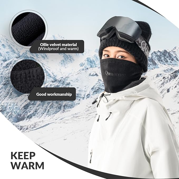 Qunature Bivakmuts Winterwarme bivakmuts Thermische winddichte bivakmuts Skimasker voor buitenactiviteiten zoals fietsen, motorrijden, snowboarden, skiën, nekwarmer voor dames/heren, unisex